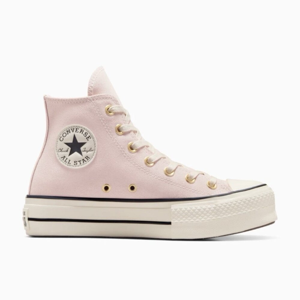 Converse CTAS Lift Hi Platform Suede Pale Petal Ivory Black A13823C Women’s Size